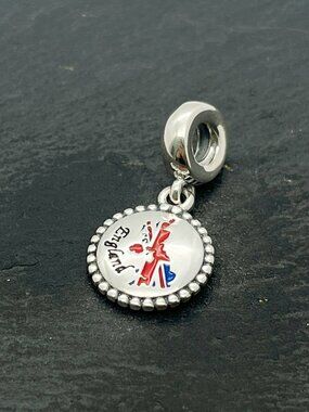 Pandora England Flag Exclusive Charm Sterling Silver Dangle Charm Jewelry